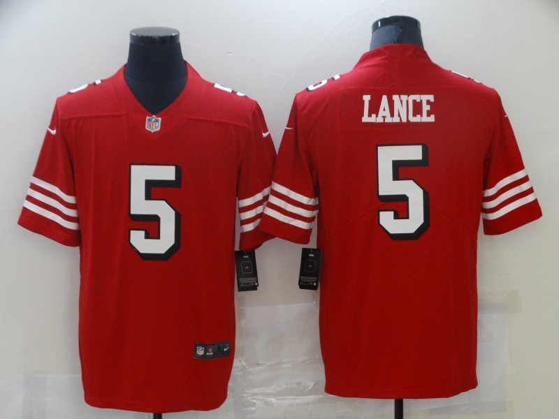 Men San Francisco 49ers #5 Lance Red New Nike Vapor Untouchable Limited 2021 NFL Jersey->los angeles dodgers->MLB Jersey